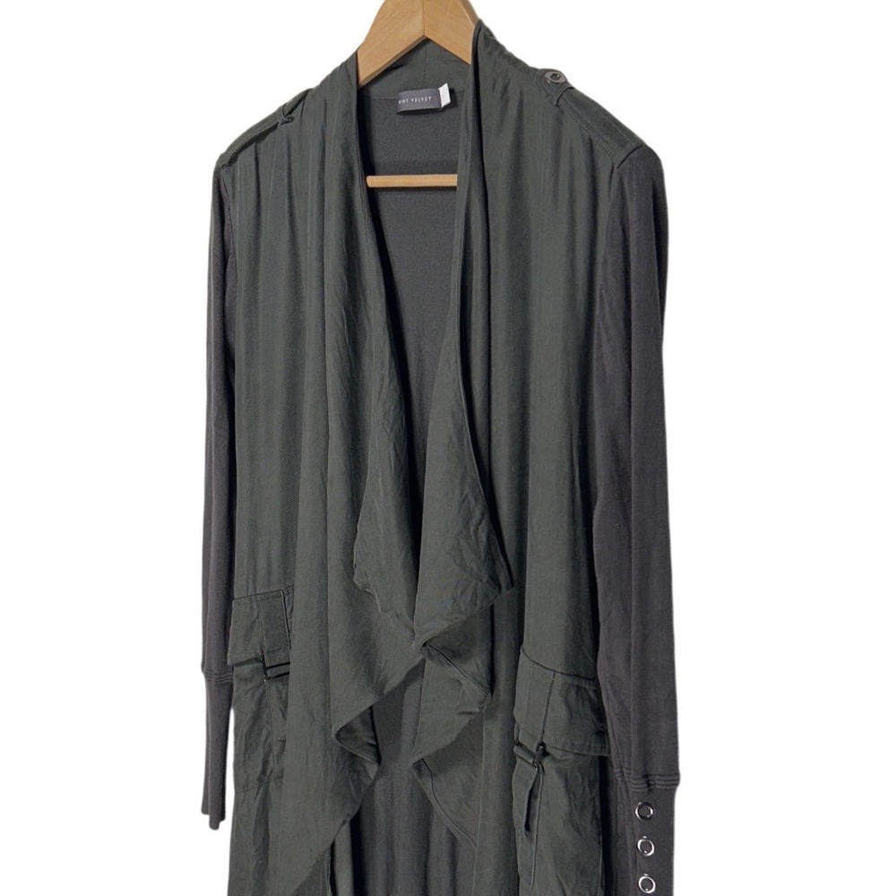 Mint Velvet Military Style‎ Draped Open Front Utility Cardigan Jacket Size L EUC